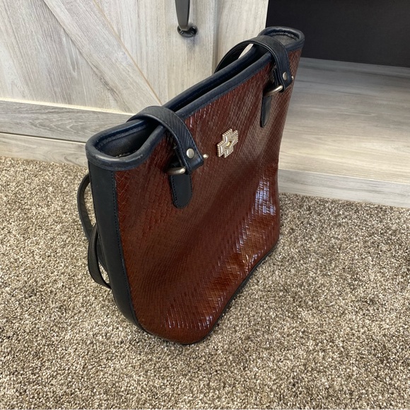 Zippo Leather Handled Tote Shoulder Bag Made in USA - Picture 10 of 15